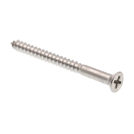 Wood Screw Flat Head, Phillips Drive No. 8 X 2in Grade 18-8 Stainless Steel 15PK